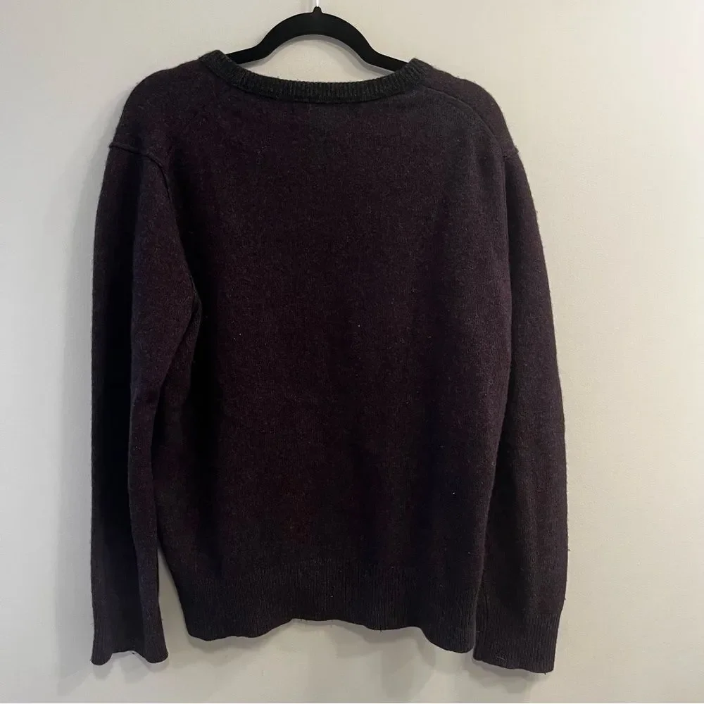 Banana Republic Filpucci Men’s Merino Wool Crewneck Sweater Sz L Purple and Grey
